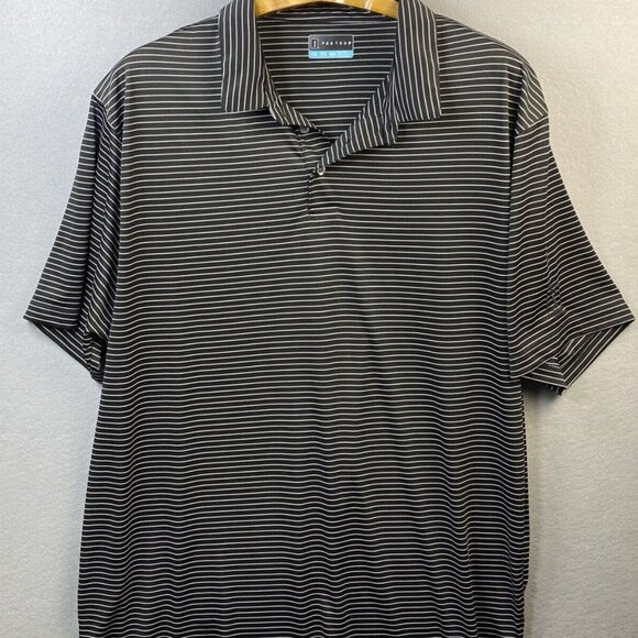 PGA Tour Other - PGA‎ Tour Polo Shirt Mens XXL Black Stripe Lightweight Golf Short Sleeve 2XL